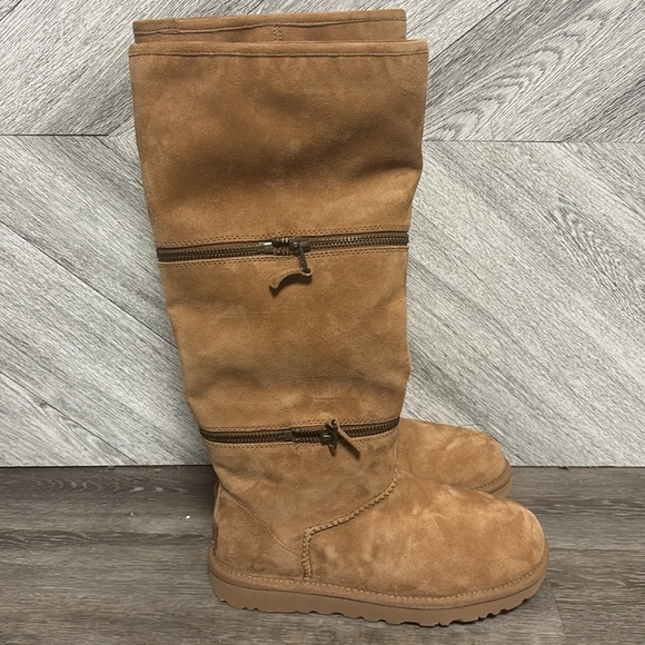 UGG | Classic Ultra Tall Boots In Chestnut With Zipper Details NEW Size 6 - Picture 2 of 13